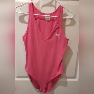 PINK Victorias Secret Bodysuit Womans Medium Pink Sleeveless Party Festival